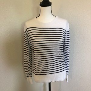Merona Simple White, Blue Striped long sleeve